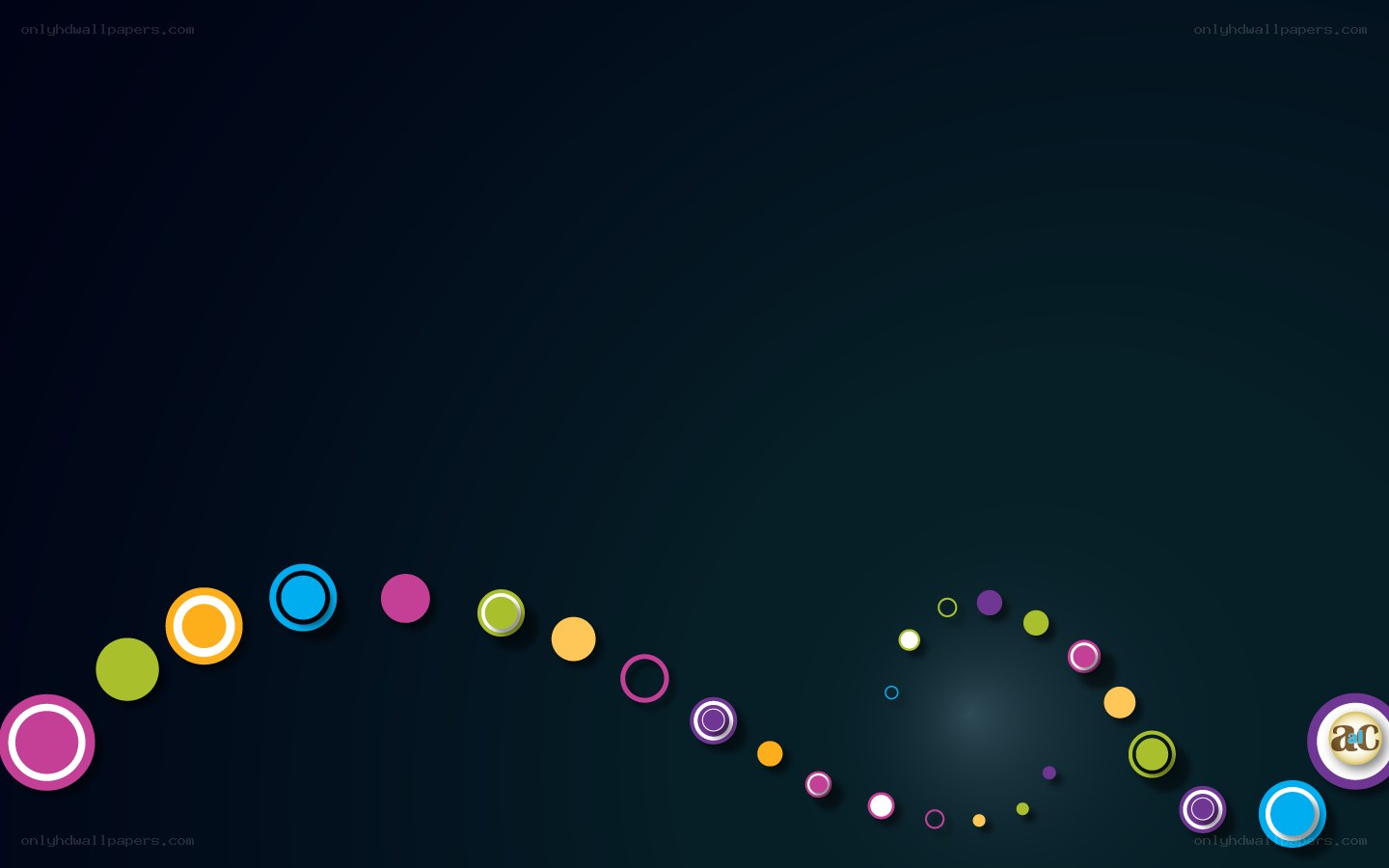 colorful circles on dark background