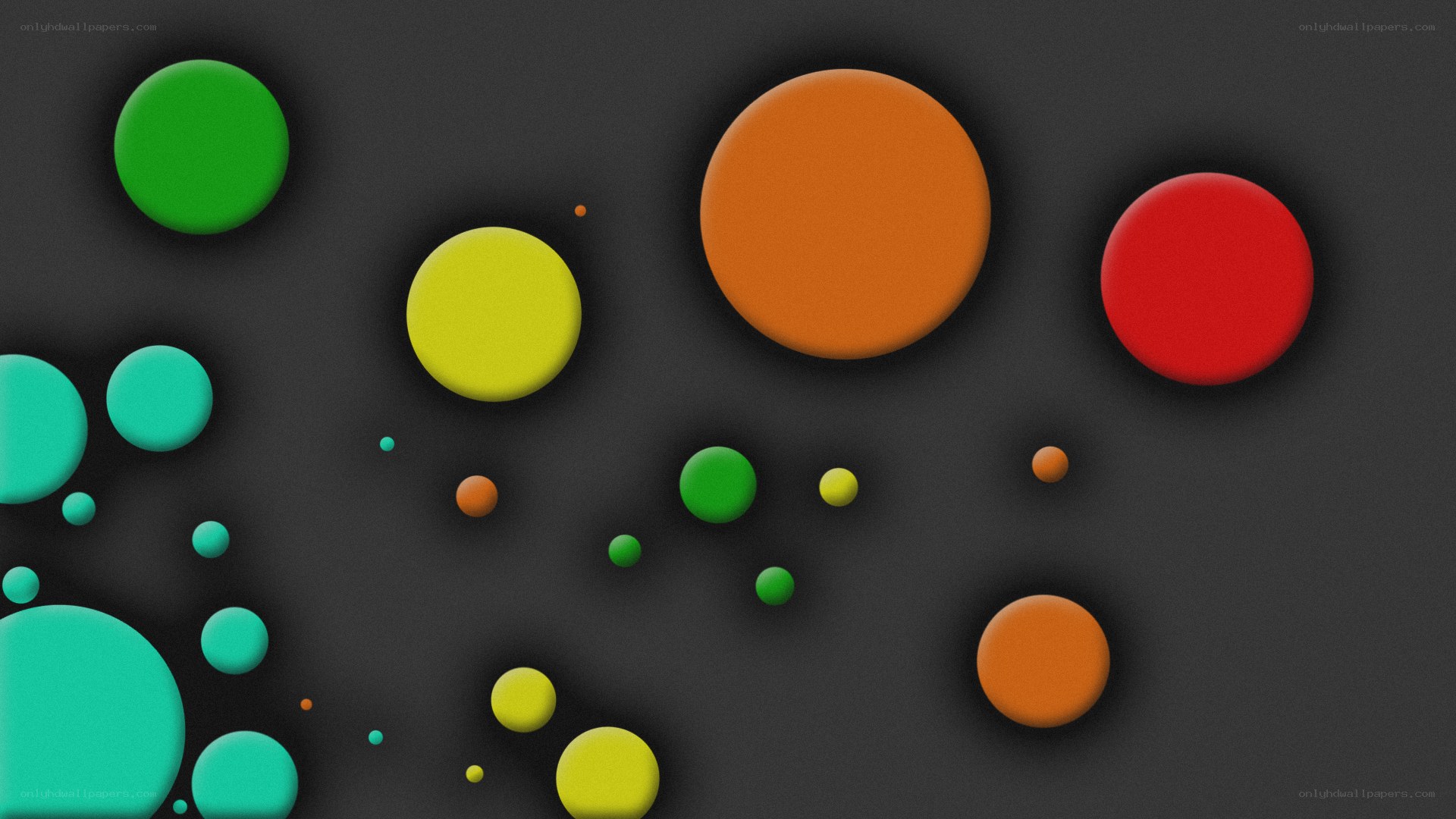 Colorful circles on dark background