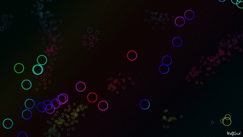 Colorful Circles on Dark Background — Black