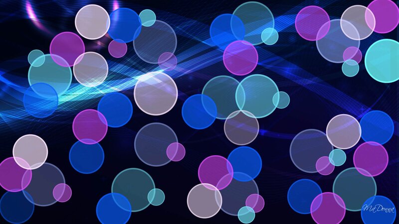 Colorful Circles on Dark Background — Blue