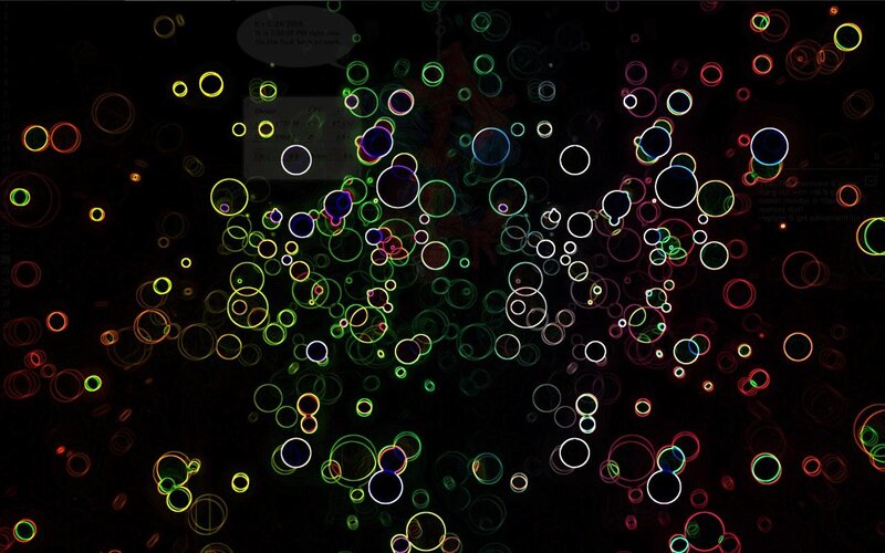 colorful circles on dark background