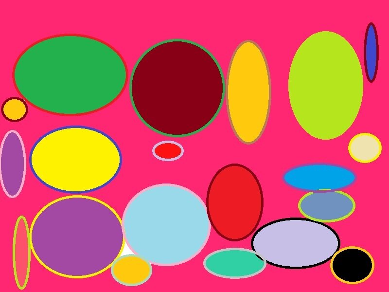 Colorful Circles on Pink