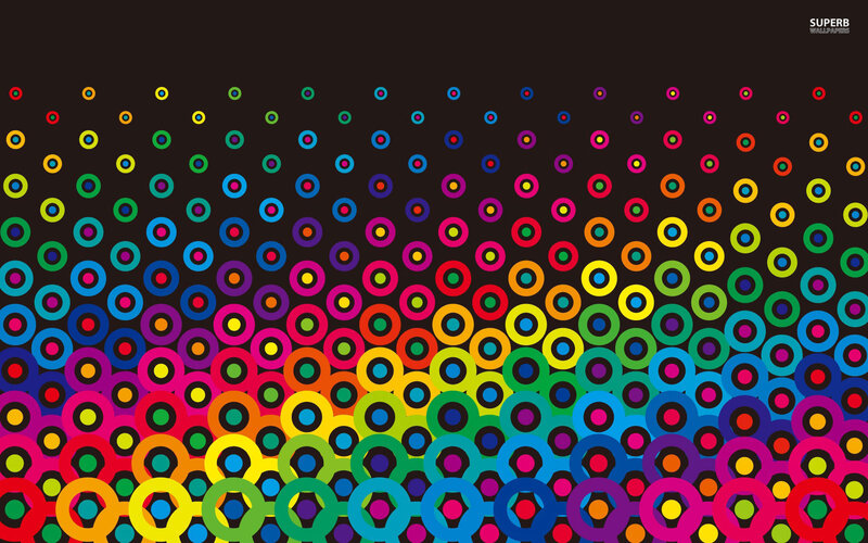 Colorful Circles Pattern — Black