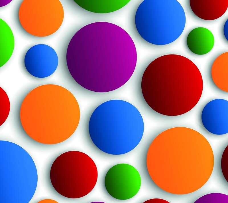 Colorful Circles Pattern — Blue, Vibrant, Abstract, White Background