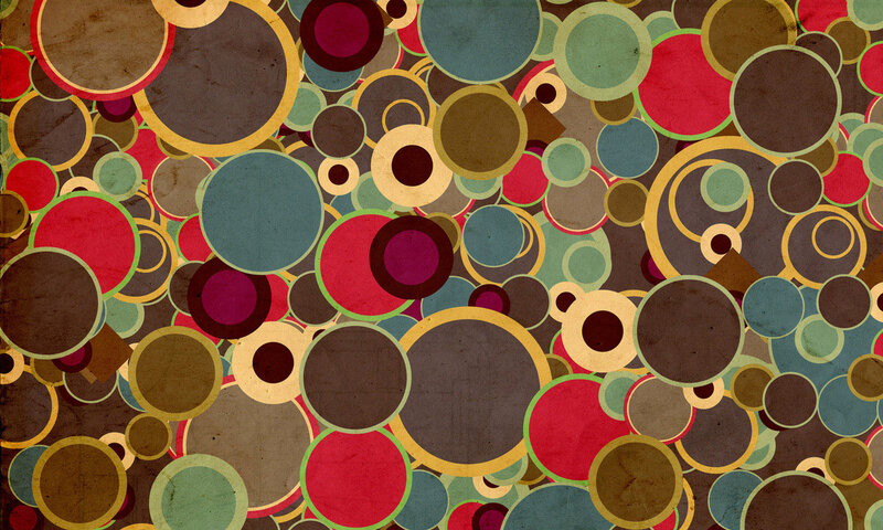 Colorful Circles Pattern — Brown, Busy, Abstract, Overlapping, Textured, Red, Green