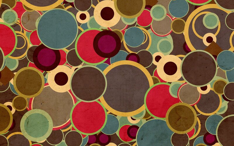 Colorful Circles Pattern — Red, Busy