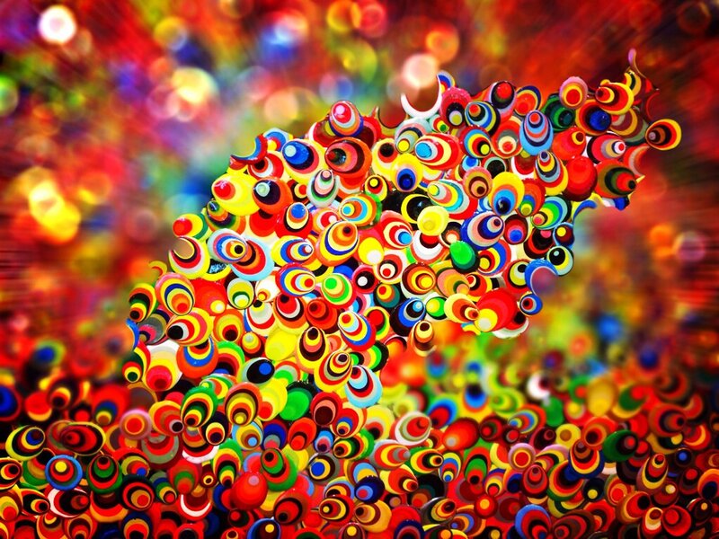 Colorful Circles Pattern — Red