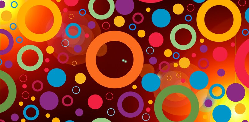 Colorful Circles Pattern — Red, Vibrant, Abstract, Dots