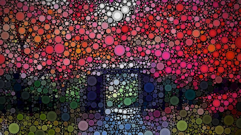 Colorful Circles Pattern — Red, Vibrant, Abstract