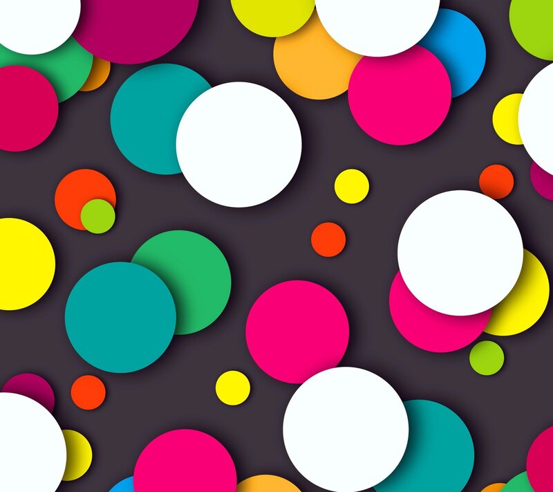 Colorful Circles Pattern — White