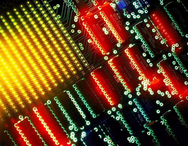 colorful circuit board lights