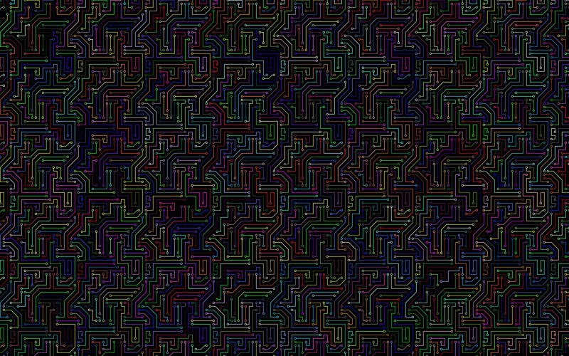 Colorful Circuit Board Pattern