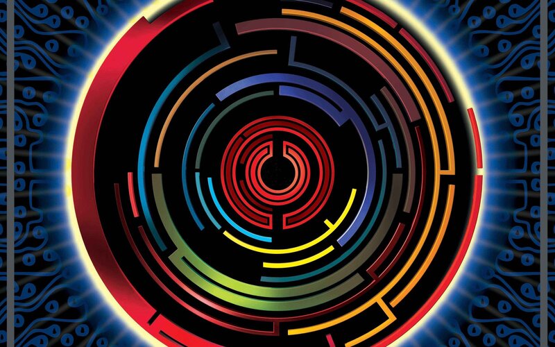 colorful circuit maze design