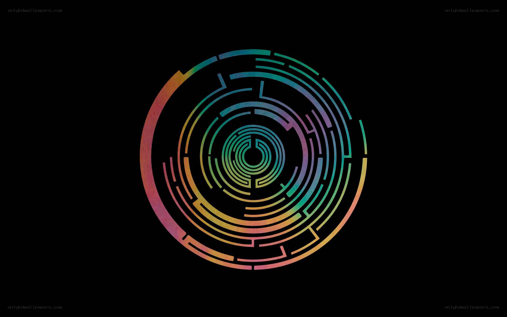 colorful circular maze design