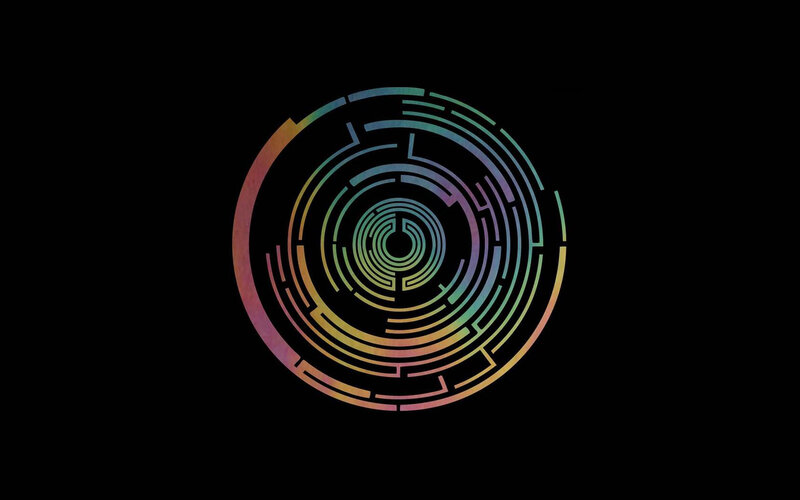 colorful circular maze design