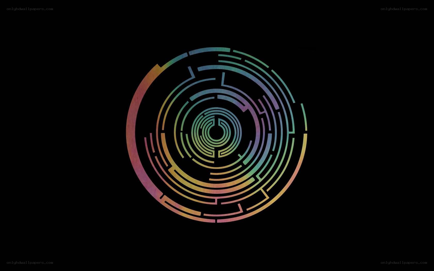 colorful circular maze design