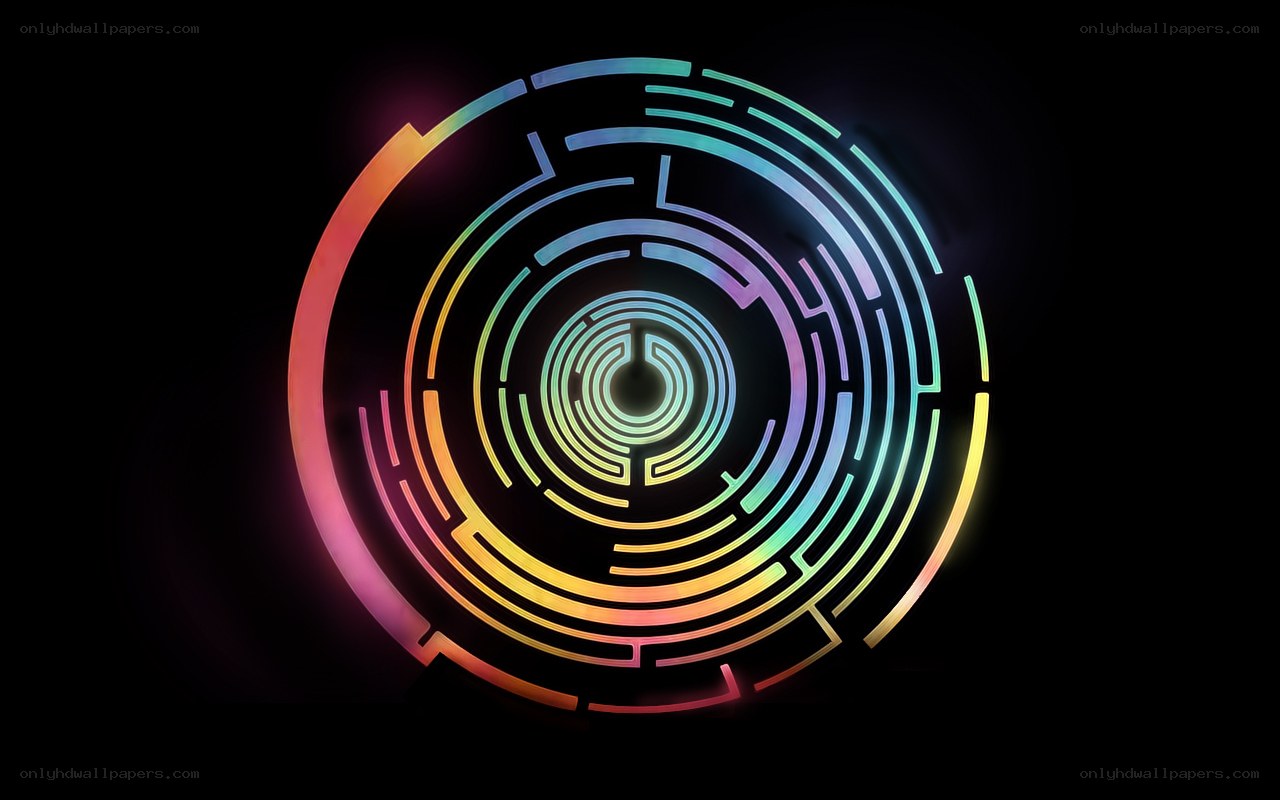 colorful circular maze design
