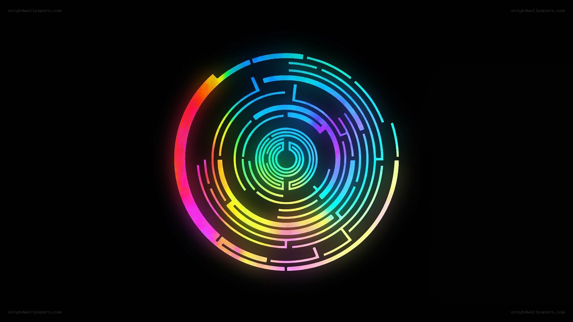 colorful circular maze design