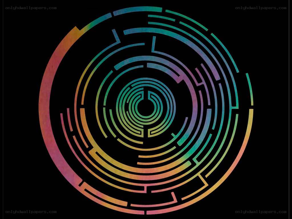 colorful circular maze design