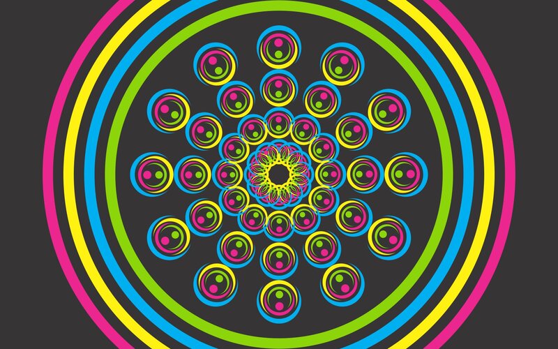 Colorful Circular Pattern — Pink