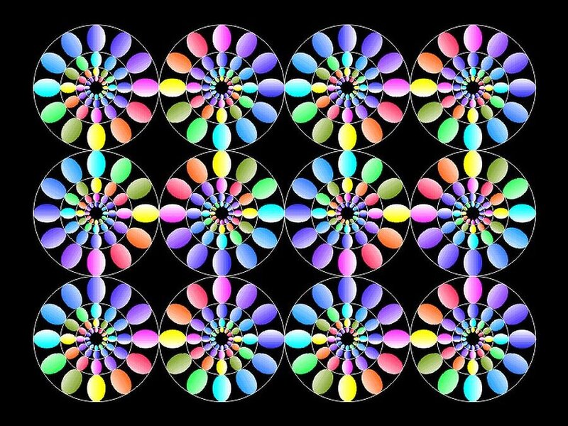 Colorful Circular Patterns — Black