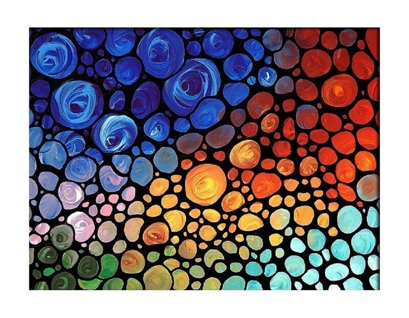 Colorful Circular Patterns — Blue, Vibrant
