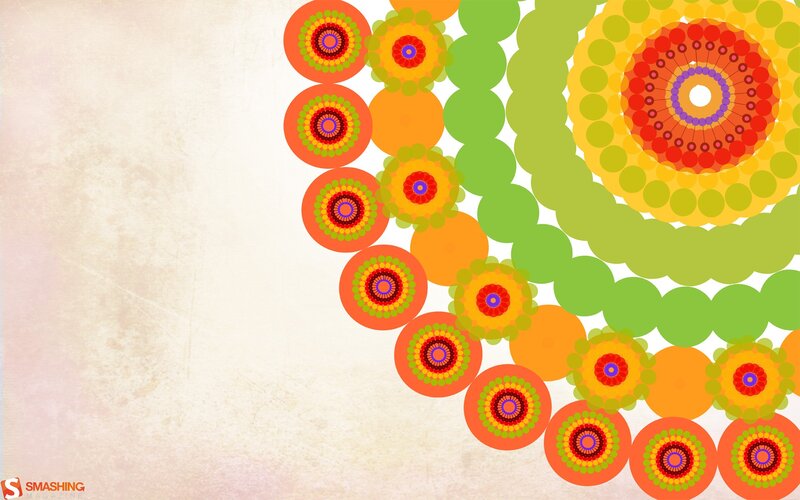 Colorful Circular Patterns — Green, Vibrant, Abstract