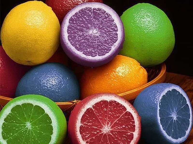 Colorful citrus fruits