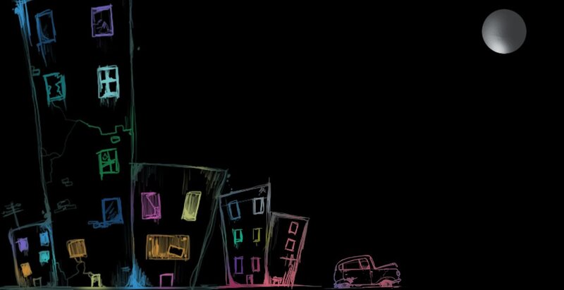 colorful city at night