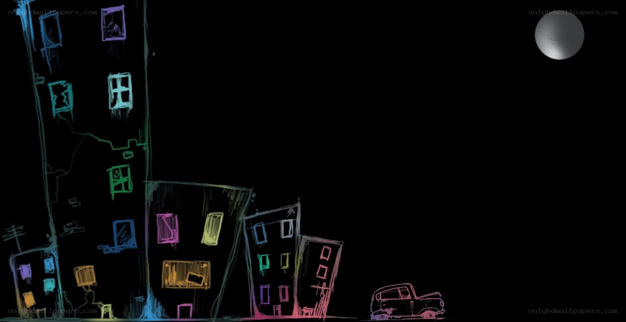 colorful city at night