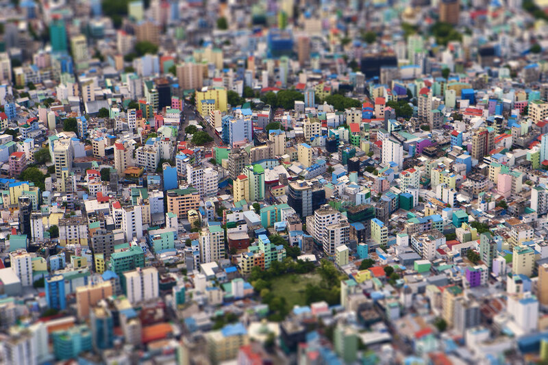 Colorful City Buildings — Blue