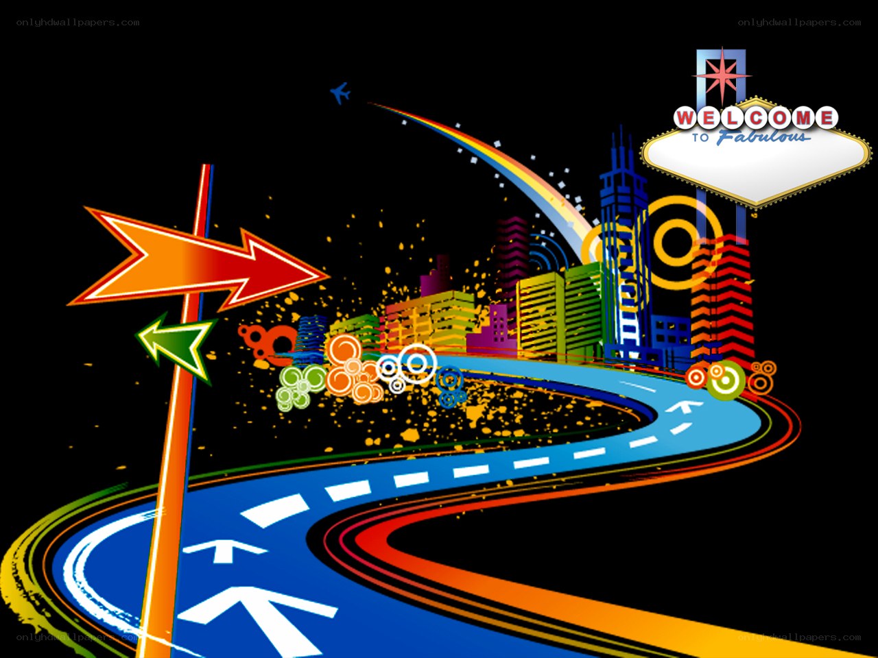 colorful city road illustration