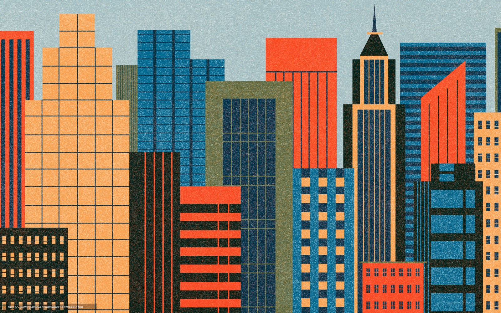 colorful city skyline illustration