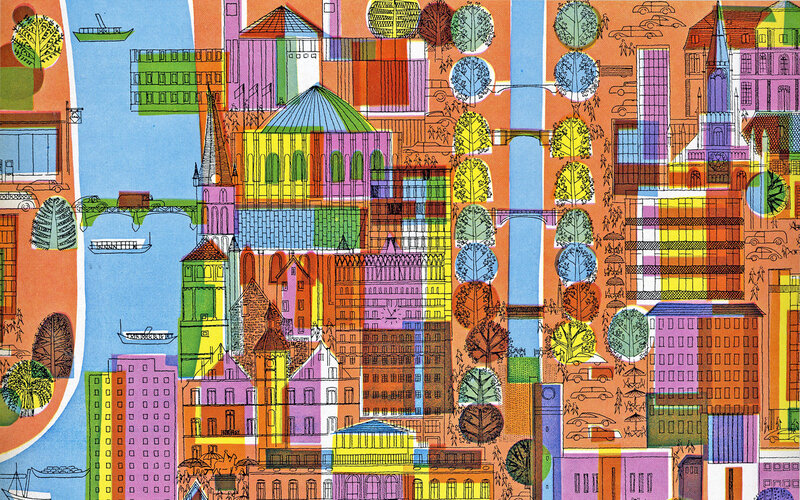 Colorful cityscape illustration