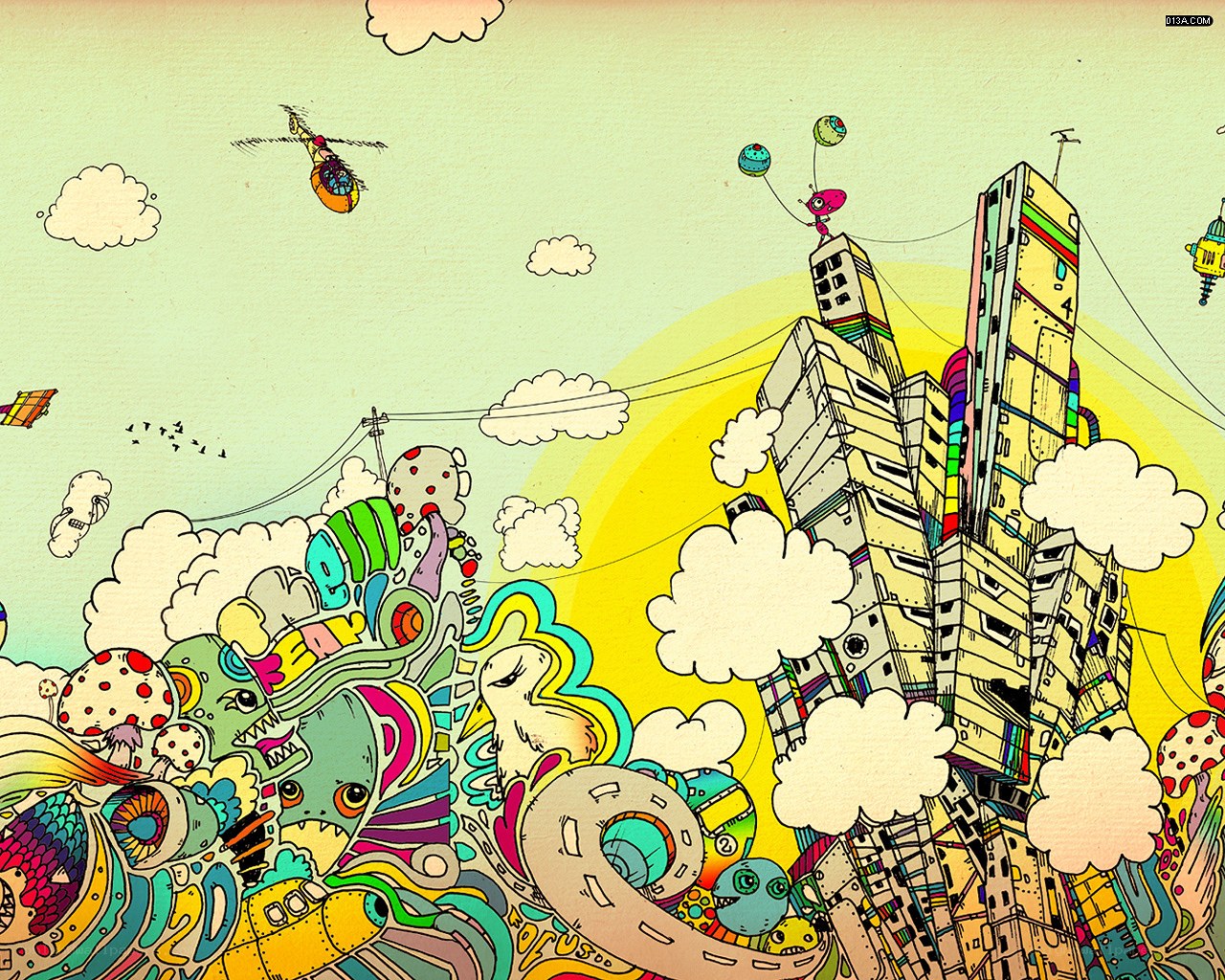 colorful cityscape illustration