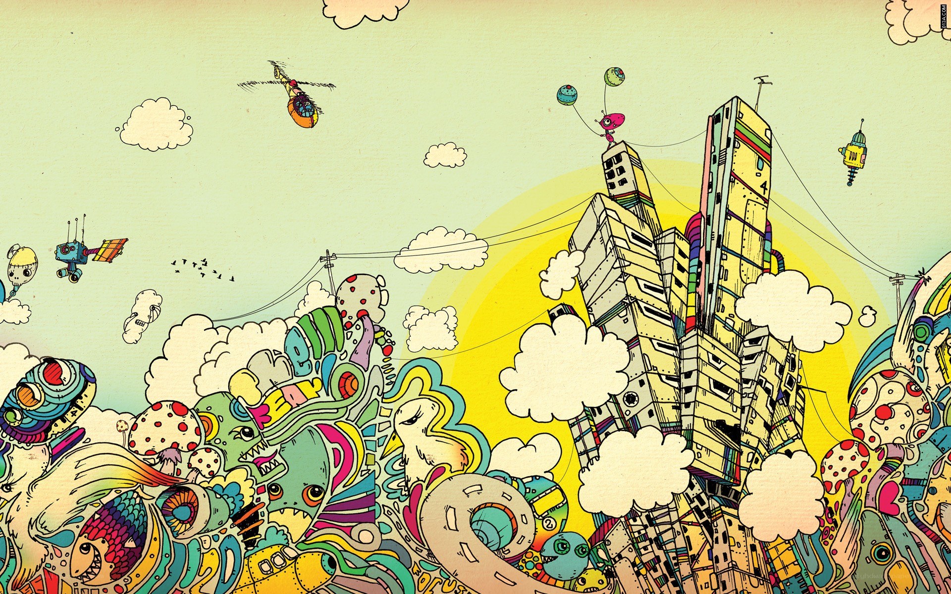 colorful cityscape illustration