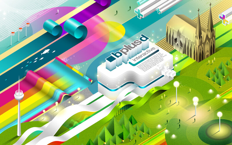 Colorful cityscape illustration