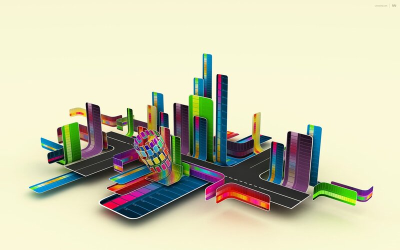 Colorful Cityscape Model