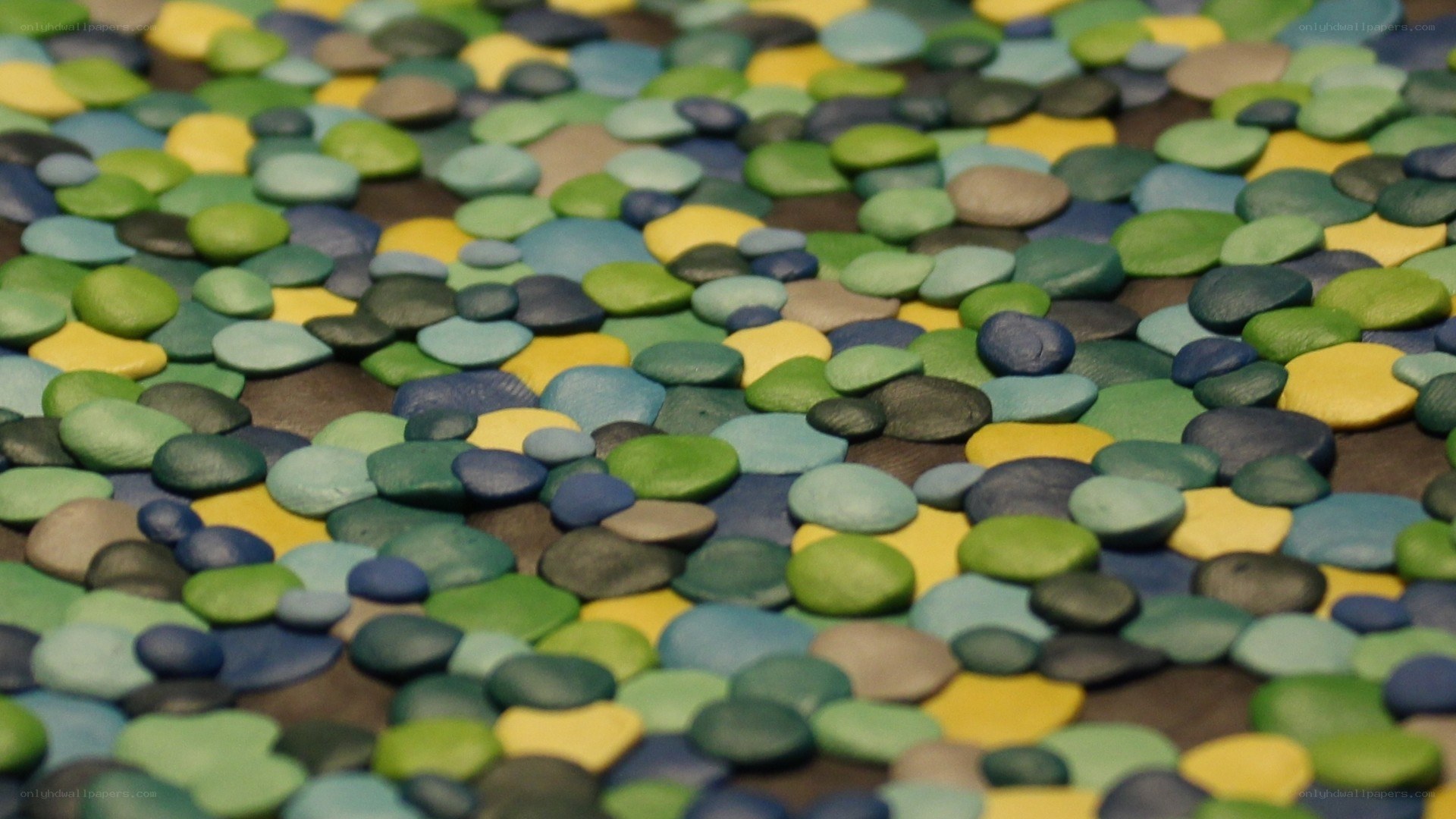 Colorful clay pebbles