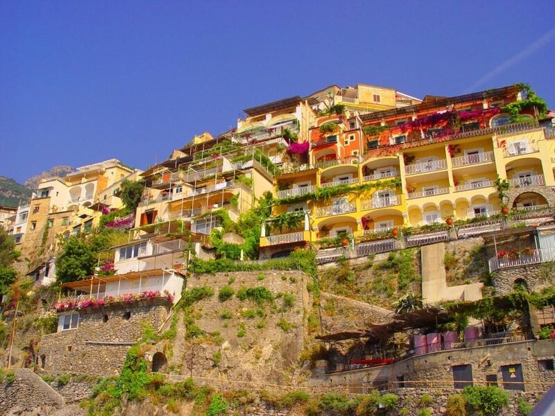 Colorful cliffside village in Italy