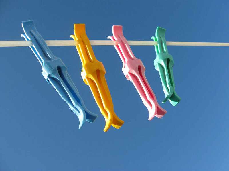 colorful clothespins on a line