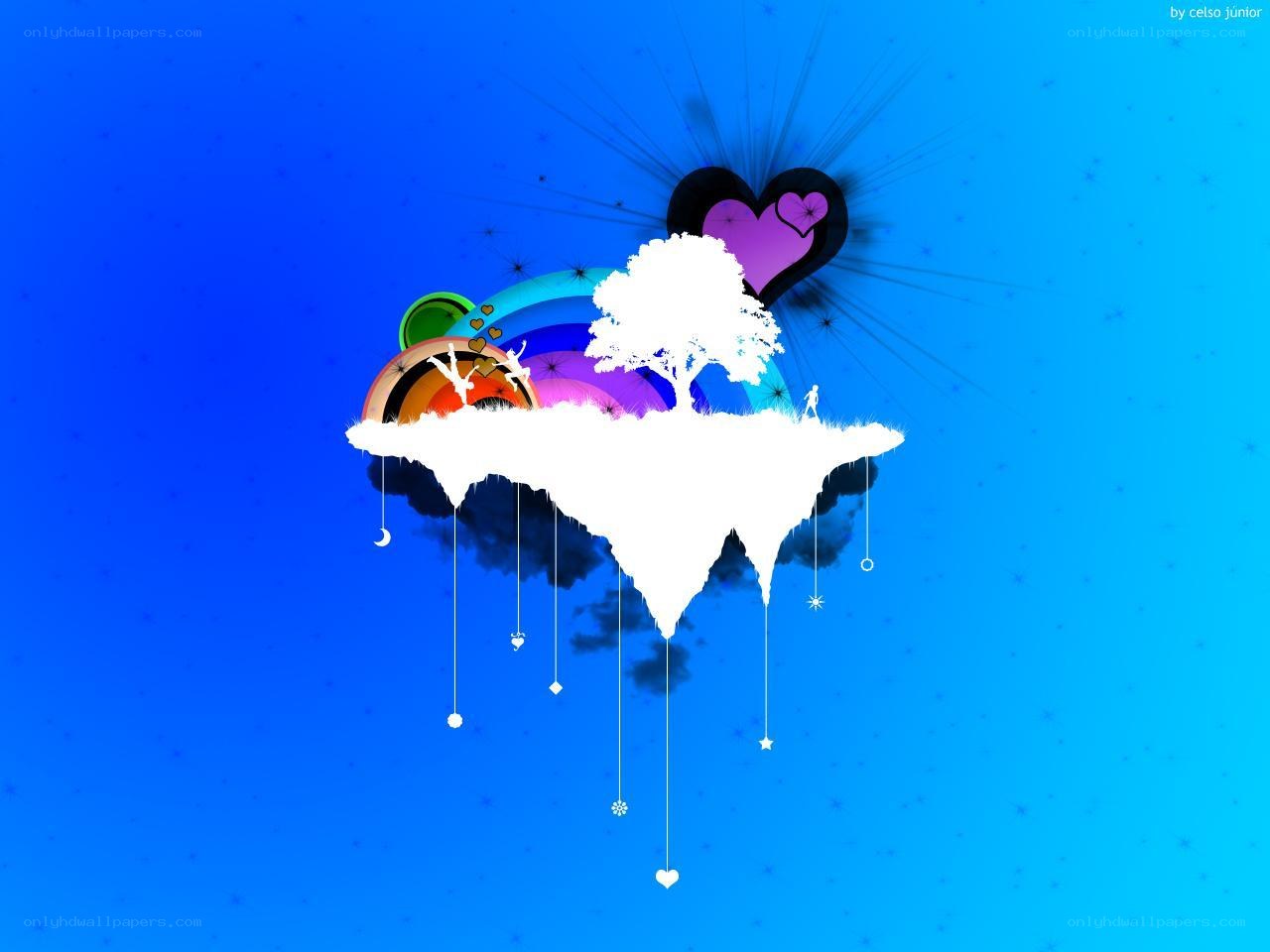 colorful cloud island