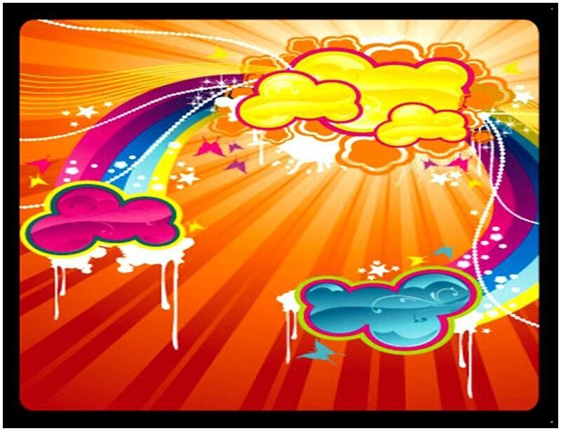 Colorful Clouds and Rainbow — Orange