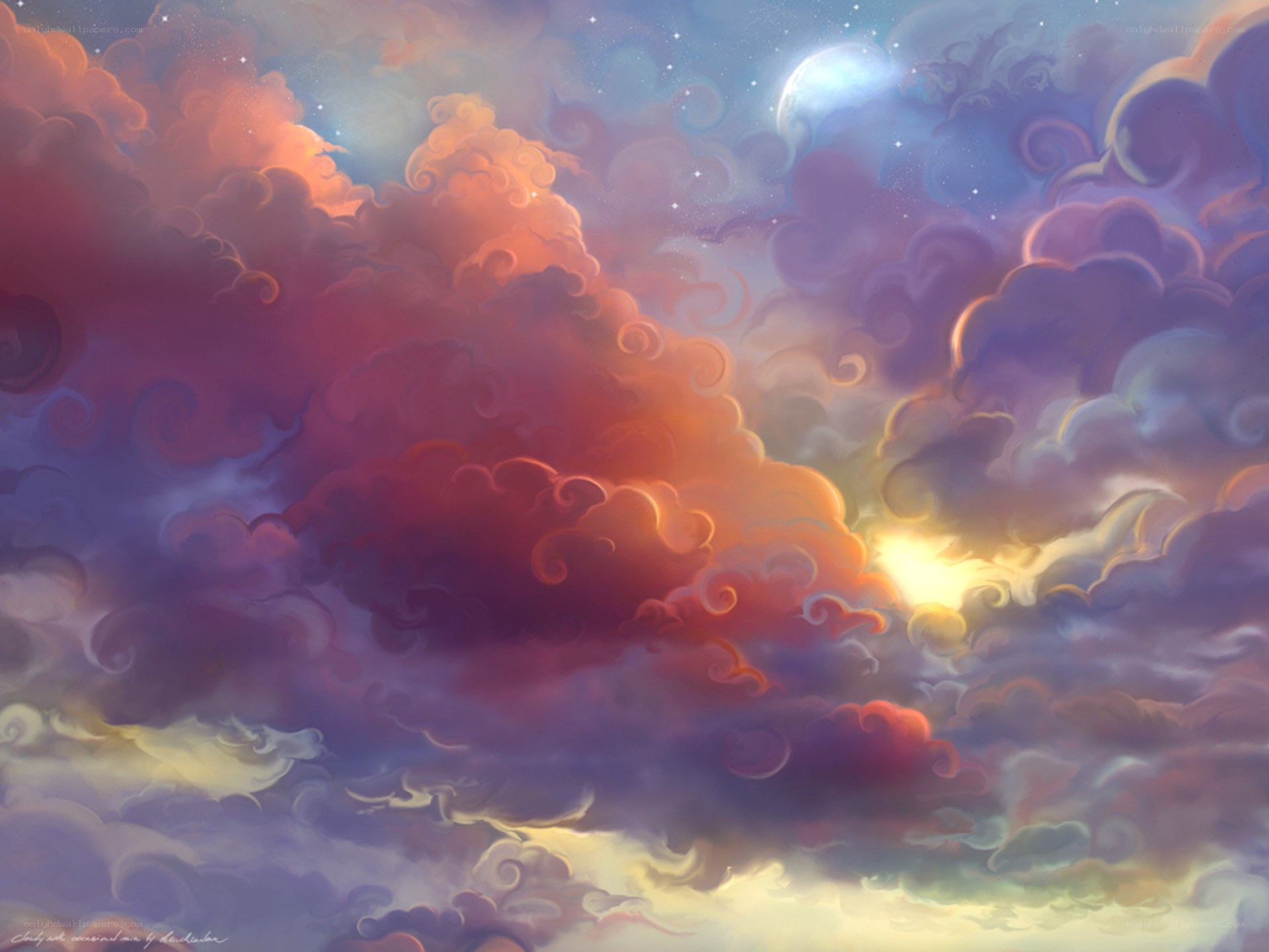 Colorful clouds at sunset