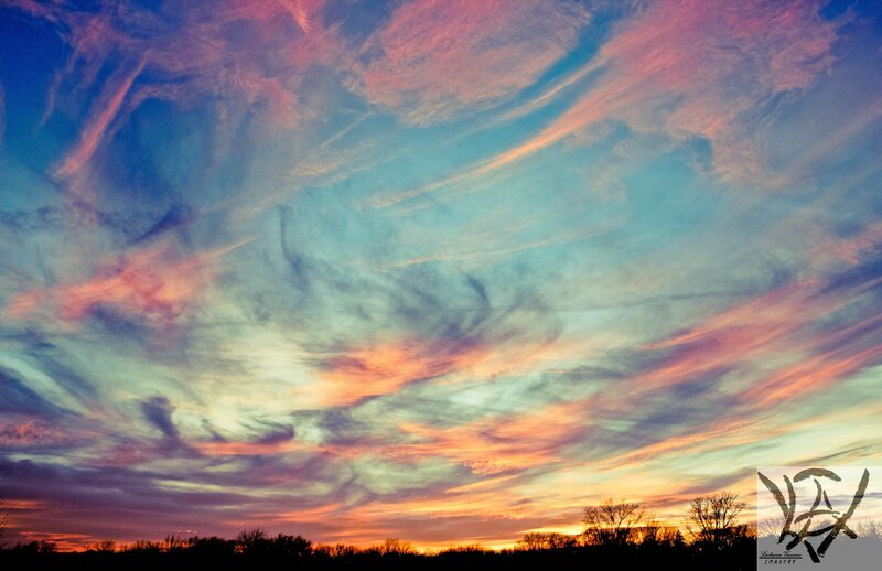 Colorful Clouds at Sunset — Blue