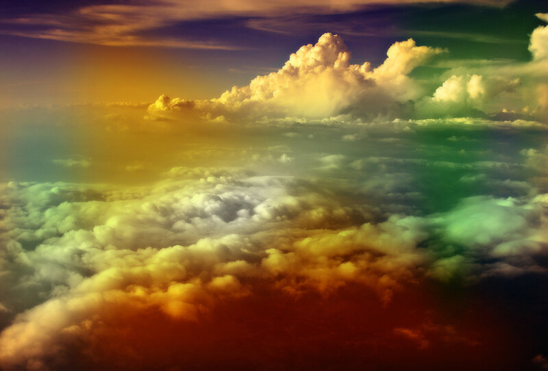 colorful clouds from above