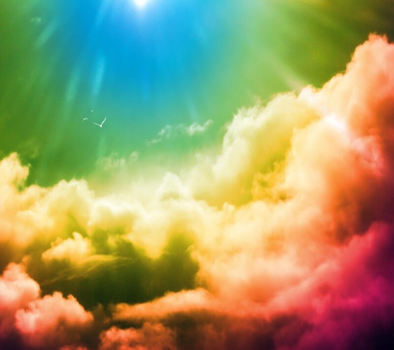 Colorful Clouds in Sky — Green