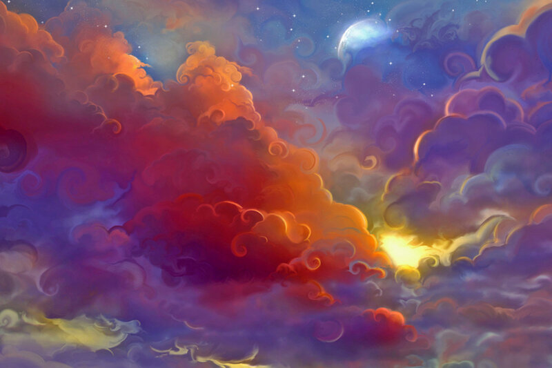 Colorful Clouds in Sky — Purple