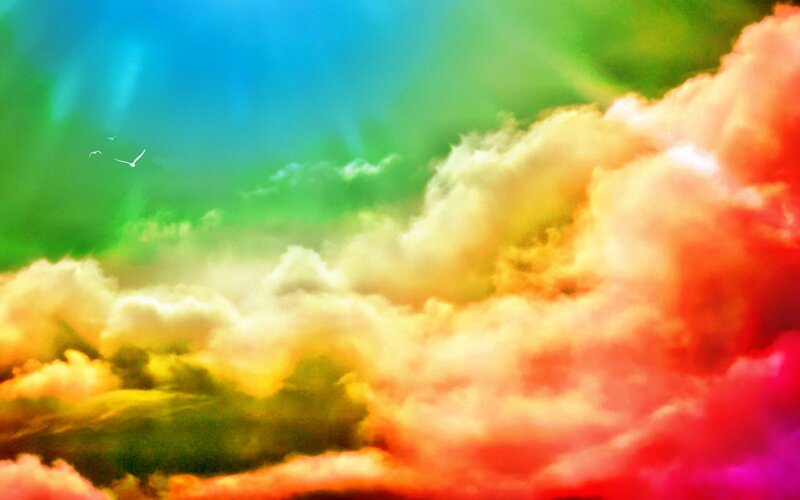 Colorful Clouds in Sky — Red