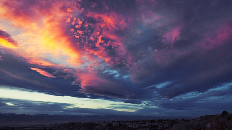 Colorful Clouds over Desert